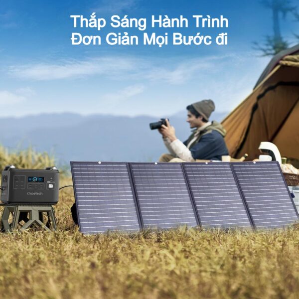 Bộ sạc năng lượng mặt trời di động Choetech SC010 công suất 160w có thể gấp gọn (Hàng chính hãng)