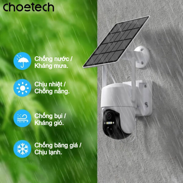 Camera an ninh năng lượng mặt trời Choetech ASC005 kết nối WiFi 4G điều khiển từ xa qua điện thoại Android hoặc iOS (Hàng chính hãng) 11 Camera an ninh năng lượng mặt trời Choetech ASC005 kết nối WiFi 4G điều khiển từ xa qua điện thoại Android hoặc iOS (Hàng chính hãng)