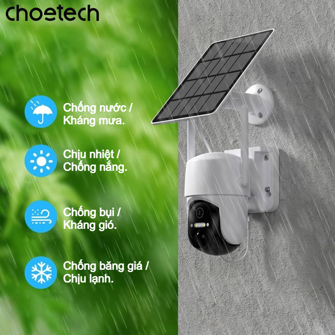 Camera an ninh năng lượng mặt trời Choetech ASC005 kết nối WiFi 4G điều khiển từ xa qua điện thoại Android hoặc iOS (Hàng chính hãng) 5 Camera an ninh năng lượng mặt trời Choetech ASC005 kết nối WiFi 4G điều khiển từ xa qua điện thoại Android hoặc iOS (Hàng chính hãng)