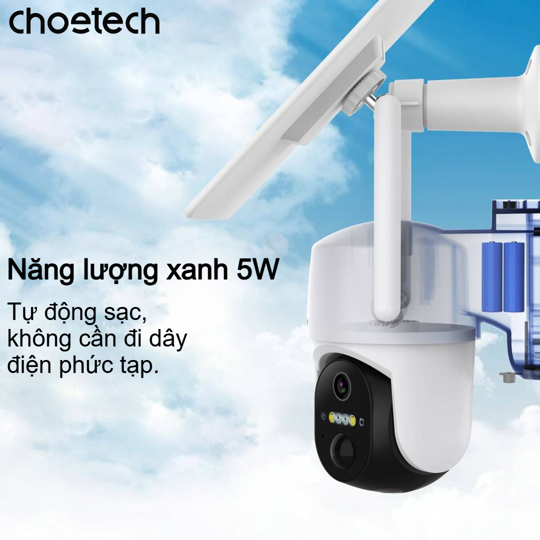 Camera an ninh năng lượng mặt trời Choetech ASC005 kết nối WiFi 4G điều khiển từ xa qua điện thoại Android hoặc iOS (Hàng chính hãng) 6 Camera an ninh năng lượng mặt trời Choetech ASC005 kết nối WiFi 4G điều khiển từ xa qua điện thoại Android hoặc iOS (Hàng chính hãng)