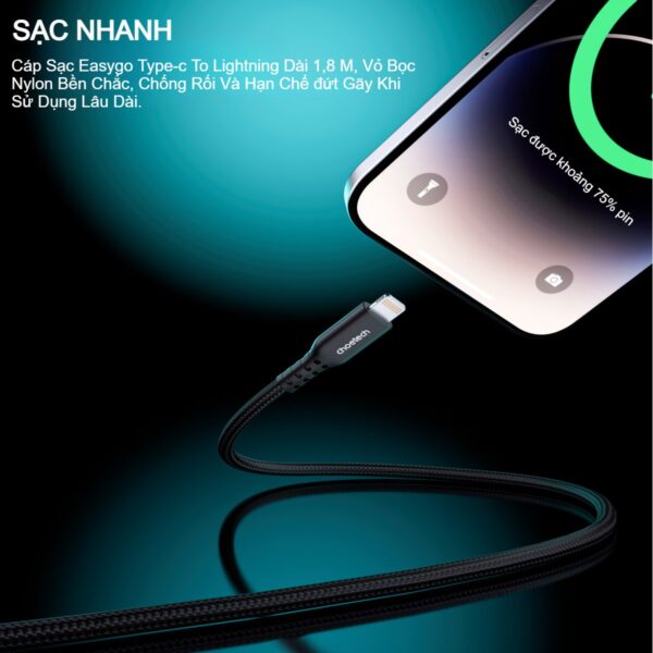 Trang chủ 30 Cáp sạc nhanh và truyền dữ liệu Type C to Lightning Choetech XCL-1021 công suất 20W dài 1m8 (Hàng chính hãng)