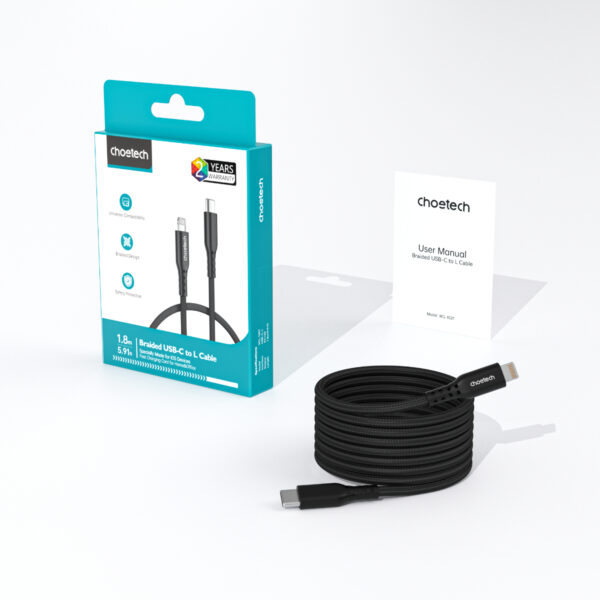 Cáp sạc nhanh và truyền dữ liệu Type C to Lightning Choetech XCL-1021 công suất 20W dài 1m8 (Hàng chính hãng)