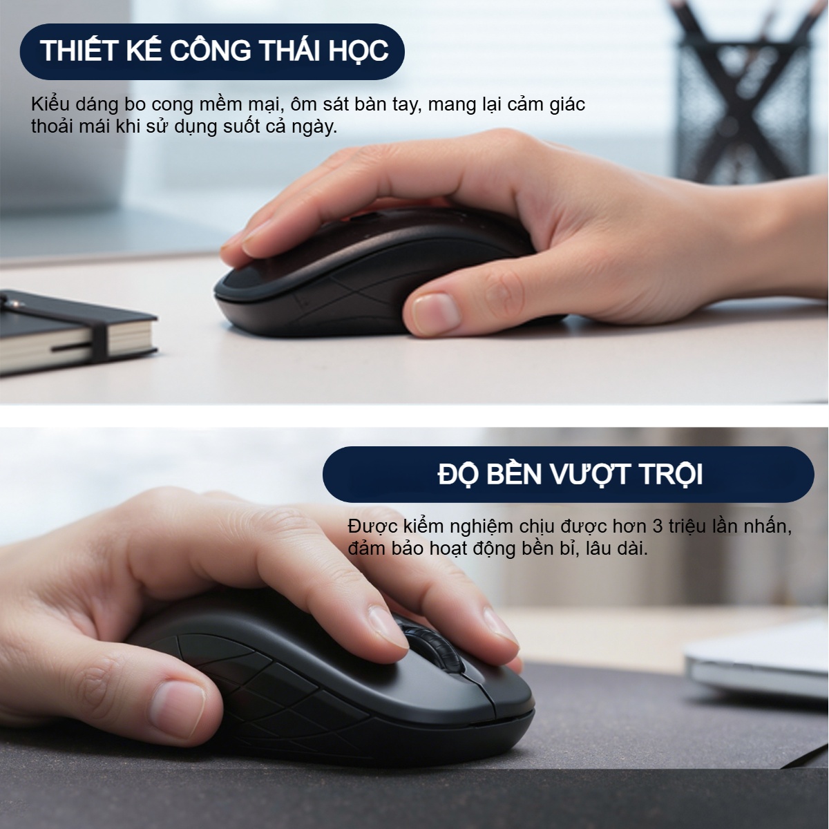 Chuột không dây Choetech KB-002 nhỏ gọn và tiết kiệm pin (Hàng chính hãng) 3 Chuột không dây Choetech KB-002 nhỏ gọn và tiết kiệm pin (Hàng chính hãng)