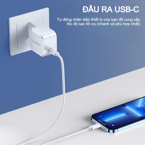 Củ sạc USB C 45w Choetech PD8007 sạc nhanh cho tất cả các thiết bị (Hàng chính hãng) 14 Củ sạc USB C 45w Choetech PD8007 sạc nhanh cho tất cả các thiết bị (Hàng chính hãng)