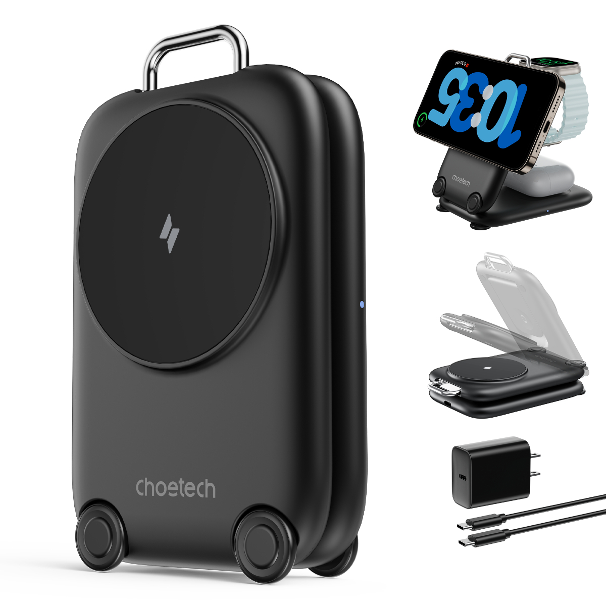Đế sạc không dây từ tính 3 in 1 gấp gọn Choetech T816-F công suất 15W tiện lợi khi đi du lịch (Hàng chính hãng) 8 Đế sạc không dây từ tính 3 in 1 gấp gọn Choetech T816-F công suất 15W tiện lợi khi đi du lịch (Hàng chính hãng)