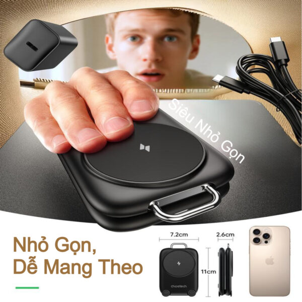 Đế sạc không dây từ tính 3 in 1 gấp gọn Choetech T816-F công suất 15W tiện lợi khi đi du lịch (Hàng chính hãng) 13 Đế sạc không dây từ tính 3 in 1 gấp gọn Choetech T816-F công suất 15W tiện lợi khi đi du lịch (Hàng chính hãng)