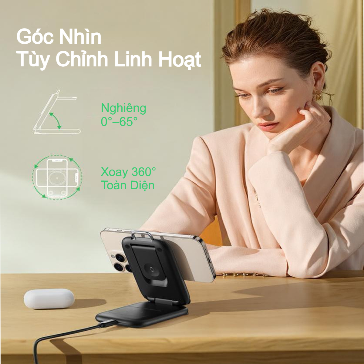 Đế sạc không dây từ tính 3 in 1 gấp gọn Choetech T816-F công suất 15W tiện lợi khi đi du lịch (Hàng chính hãng) 3 Đế sạc không dây từ tính 3 in 1 gấp gọn Choetech T816-F công suất 15W tiện lợi khi đi du lịch (Hàng chính hãng)