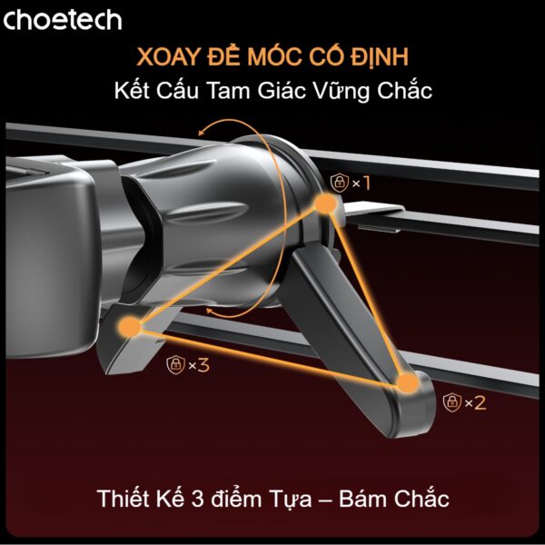 Giá đỡ điện thoại cho ô tô gắn cửa gió Choetech H091 (Hàng chính hãng) 18 Giá đỡ điện thoại cho ô tô gắn cửa gió Choetech H091 (Hàng chính hãng)