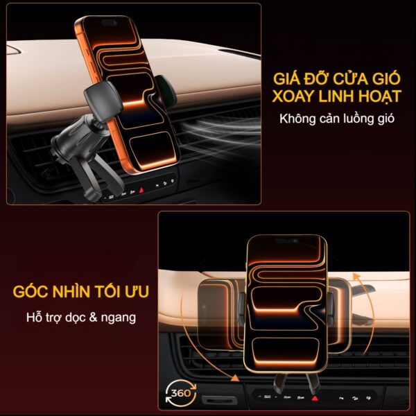 Giá đỡ điện thoại cho ô tô gắn cửa gió Choetech H091 (Hàng chính hãng) 14 Giá đỡ điện thoại cho ô tô gắn cửa gió Choetech H091 (Hàng chính hãng)