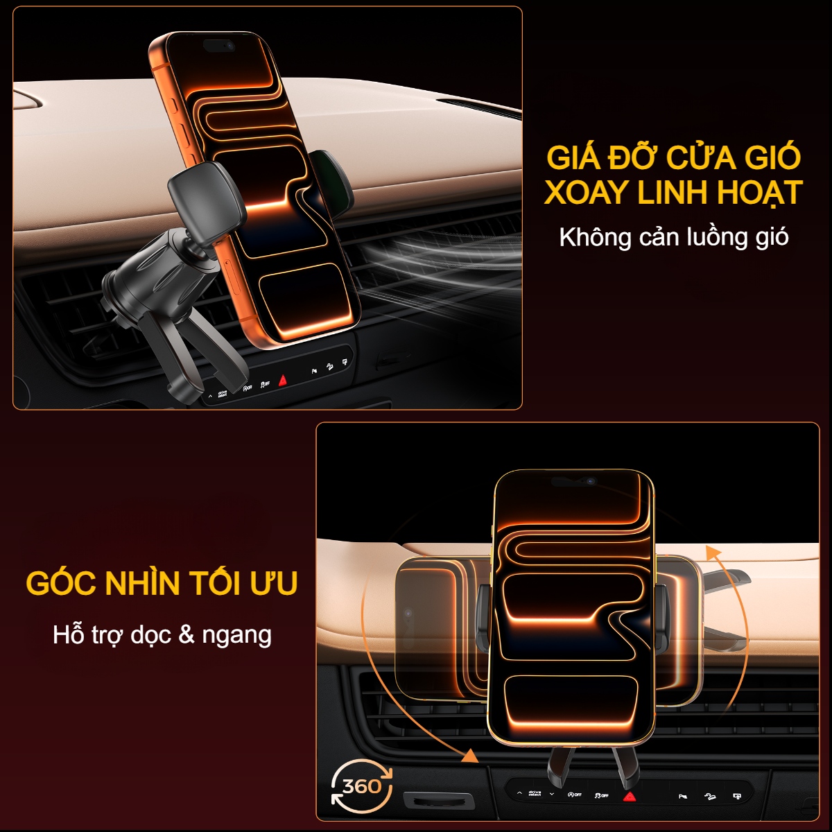 Giá đỡ điện thoại cho ô tô gắn cửa gió Choetech H091 (Hàng chính hãng) 5 Giá đỡ điện thoại cho ô tô gắn cửa gió Choetech H091 (Hàng chính hãng)