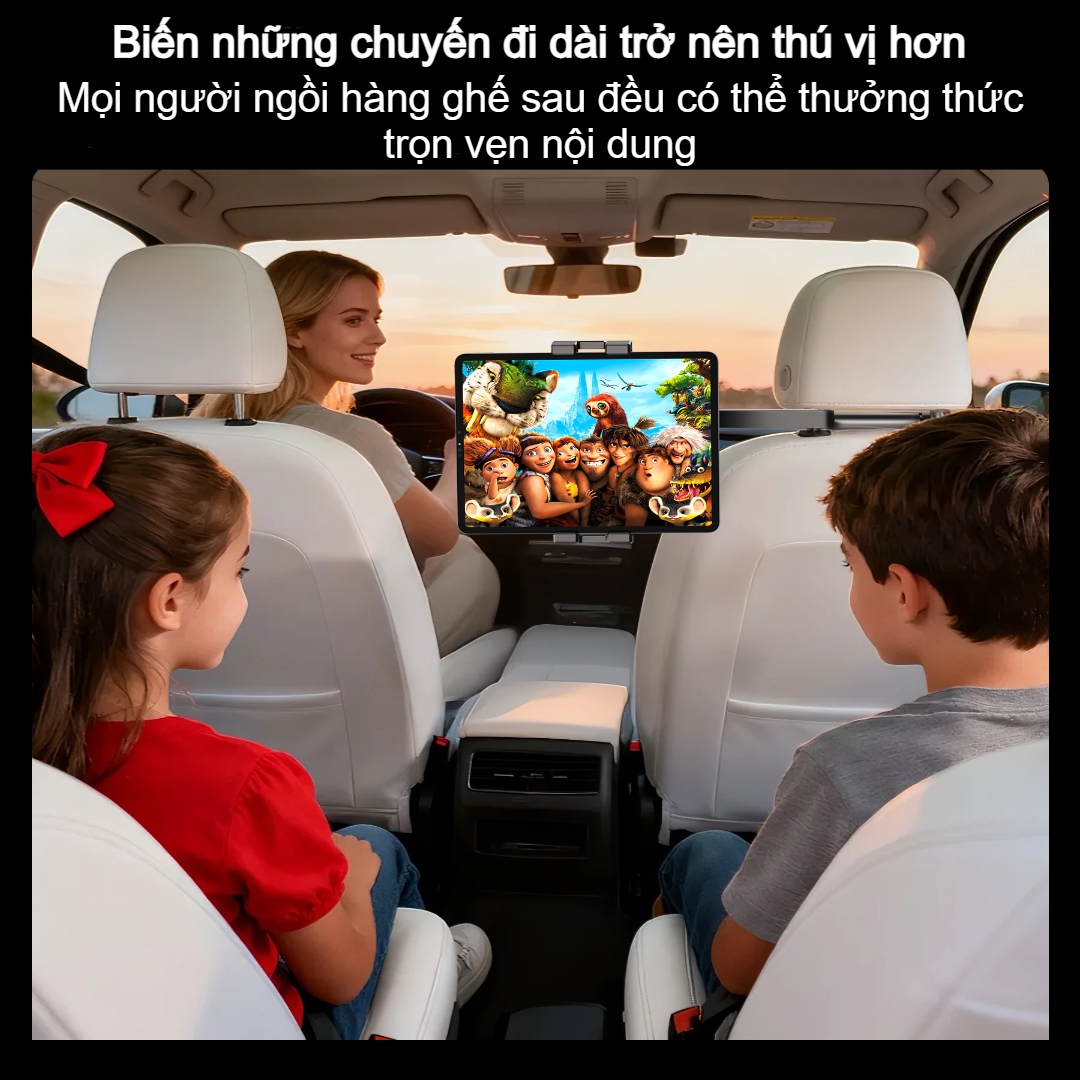 Giá đỡ điện thoại và máy tính bảng cho ghế sau ô tô Choetech H090 kéo giãn linh hoạt tiện lợi cho mọi hành trình (Hàng chính hãng)