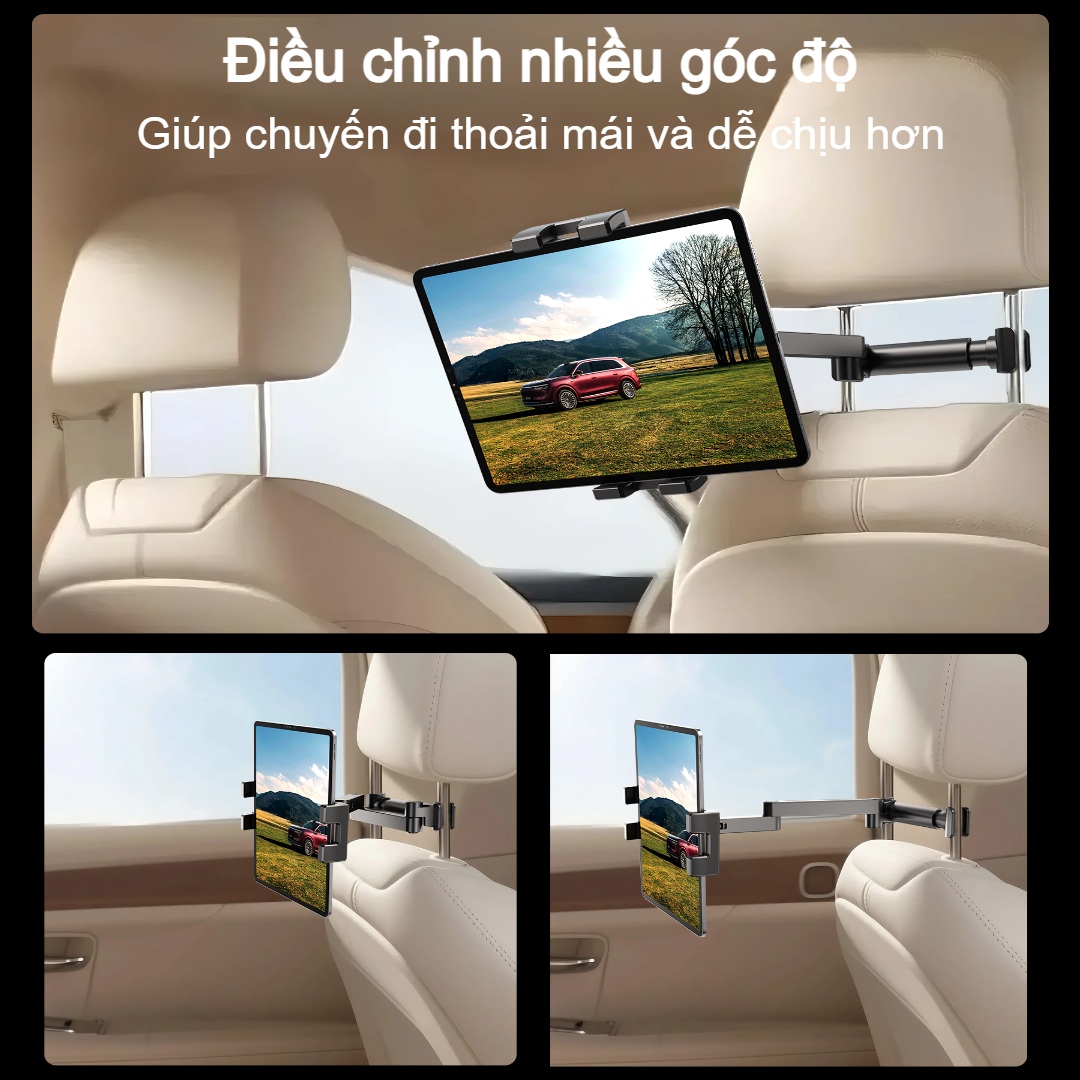 Giá đỡ điện thoại và máy tính bảng cho ghế sau ô tô Choetech H090 kéo giãn linh hoạt tiện lợi cho mọi hành trình (Hàng chính hãng)