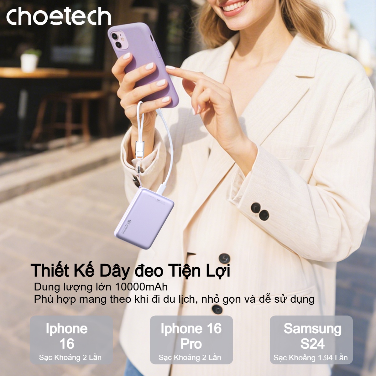 Pin Sạc Dự Phòng Không Dây Từ Tính Choetech B861 B862 22.5W Siêu Mỏng 5000mAh và 10000mAh Tích Hợp Dây Đeo Cáp Sạc C to C (Hàng Chính Hãng) 2 Pin Sạc Dự Phòng Không Dây Từ Tính Choetech B861 B862 20W Siêu Mỏng 5000mAh và 10000mAh Tích Hợp Dây Đeo Cáp Sạc C to C (Hàng Chính Hãng)