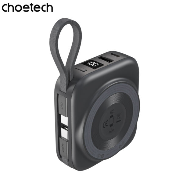 Pin dự phòng đa năng 2 in 1 Choetech B697C công suất 22.5W tích hợp 2 cáp Type C dùng sạc cho điện thoại và Apple Watch (Hàng chính hãng)