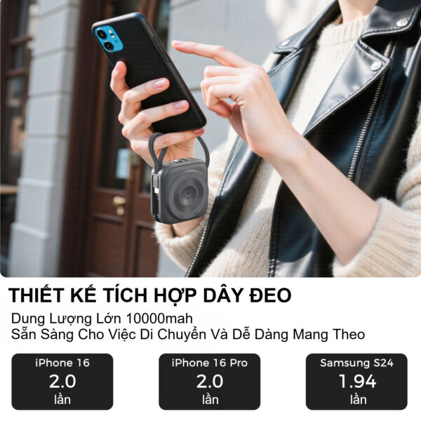 Pin dự phòng đa năng 2 in 1 Choetech B697C công suất 22.5W tích hợp 2 cáp Type C dùng sạc cho điện thoại và Apple Watch (Hàng chính hãng) 14 Pin dự phòng đa năng 2 in 1 Choetech B697C công suất 22.5W tích hợp 2 cáp Type C dùng sạc cho điện thoại và Apple Watch (Hàng chính hãng)