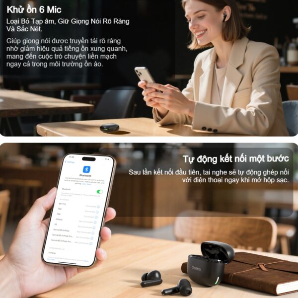 Tai nghe Bluetooth chống ồn ENC+ANC Choetech BH-T55 kết nối ổn định, âm thanh chất lượng cao (Hàng chính hãng) 13 Tai nghe Bluetooth chống ồn ENC+ANC Choetech BH-T55 kết nối ổn định, âm thanh chất lượng cao (Hàng chính hãng)