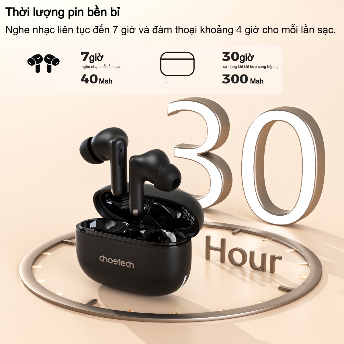 Tai nghe Bluetooth chống ồn ENC+ANC Choetech BH-T55 kết nối ổn định, âm thanh chất lượng cao (Hàng chính hãng) 2 Tai nghe Bluetooth chống ồn ENC+ANC Choetech BH-T55 kết nối ổn định, âm thanh chất lượng cao (Hàng chính hãng)