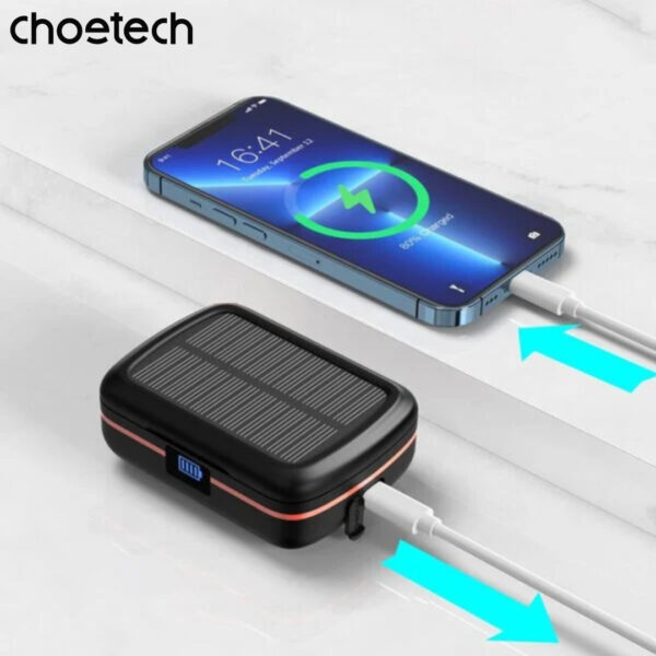Tai nghe Bluetooth thể thao Choetech BH-T05 sạc năng lượng mặt trời và tích hợp pin dự phòng 2500mAh (Hàng chính hãng)