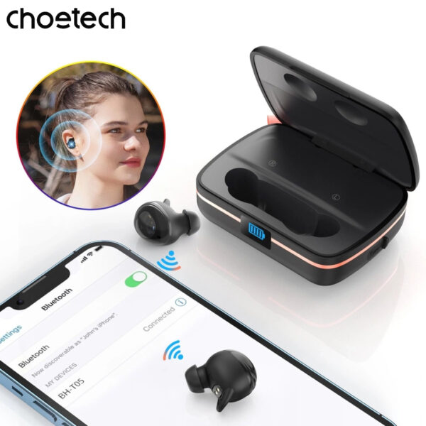 Tai nghe Bluetooth thể thao Choetech BH-T05 sạc năng lượng mặt trời và tích hợp pin dự phòng 2500mAh (Hàng chính hãng)