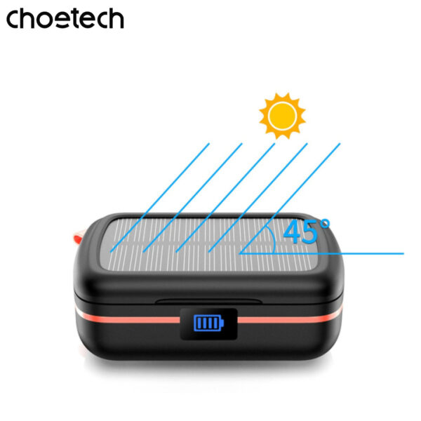 Trang chủ 26 Tai nghe Bluetooth thể thao Choetech BH-T05 sạc năng lượng mặt trời và tích hợp pin dự phòng 2500mAh (Hàng chính hãng)