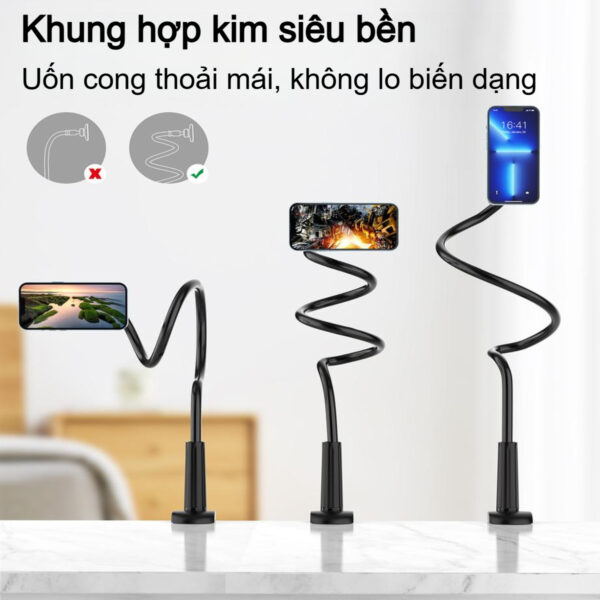 Kẹp điện thoại hít nam châm Choetech H049 thân uốn dẻo linh hoạt và xoay 360 độ (Hàng chính hãng)