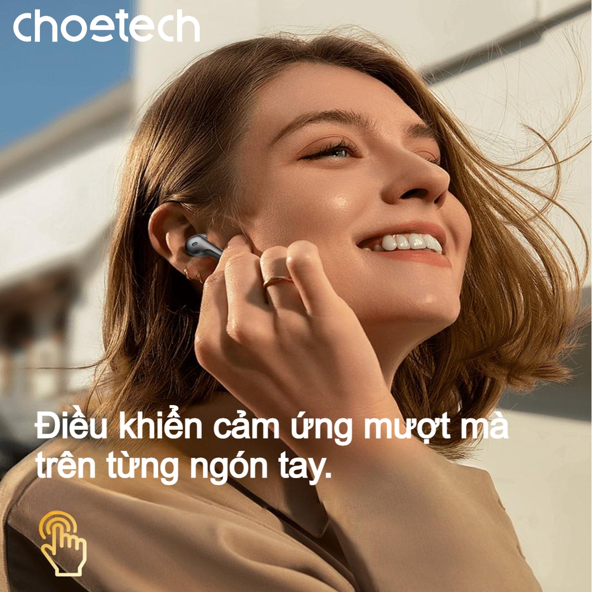 Tai Nghe Bluetooth Choetech BH-T17 Hộp Sạc Xoay Độc Đáo – Chống Ồn ANC/ ENC (Hàng Chính Hãng)