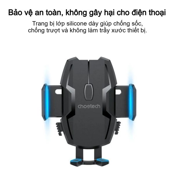 Giá đỡ điện thoại ô tô Choetech H043 xoay 360 độ kẹp chắc chắn gắn taplo hoặc kính lái (Hàng chính hãng)