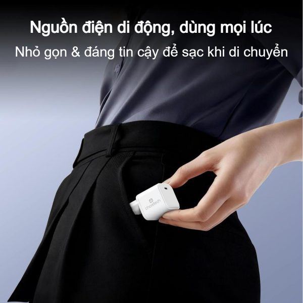 Củ sạc siêu nhanh GaN 100W 1C Choetech PD9031 nhỏ gọn cho laptop và điện thoại (Hàng chính hãng)