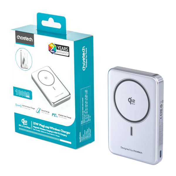Pin dự phòng sạc không dây Choetech B760 công suất 45W tích hợp chân đỡ nhỏ gọn tiện lợi (Hàng chính hãng)