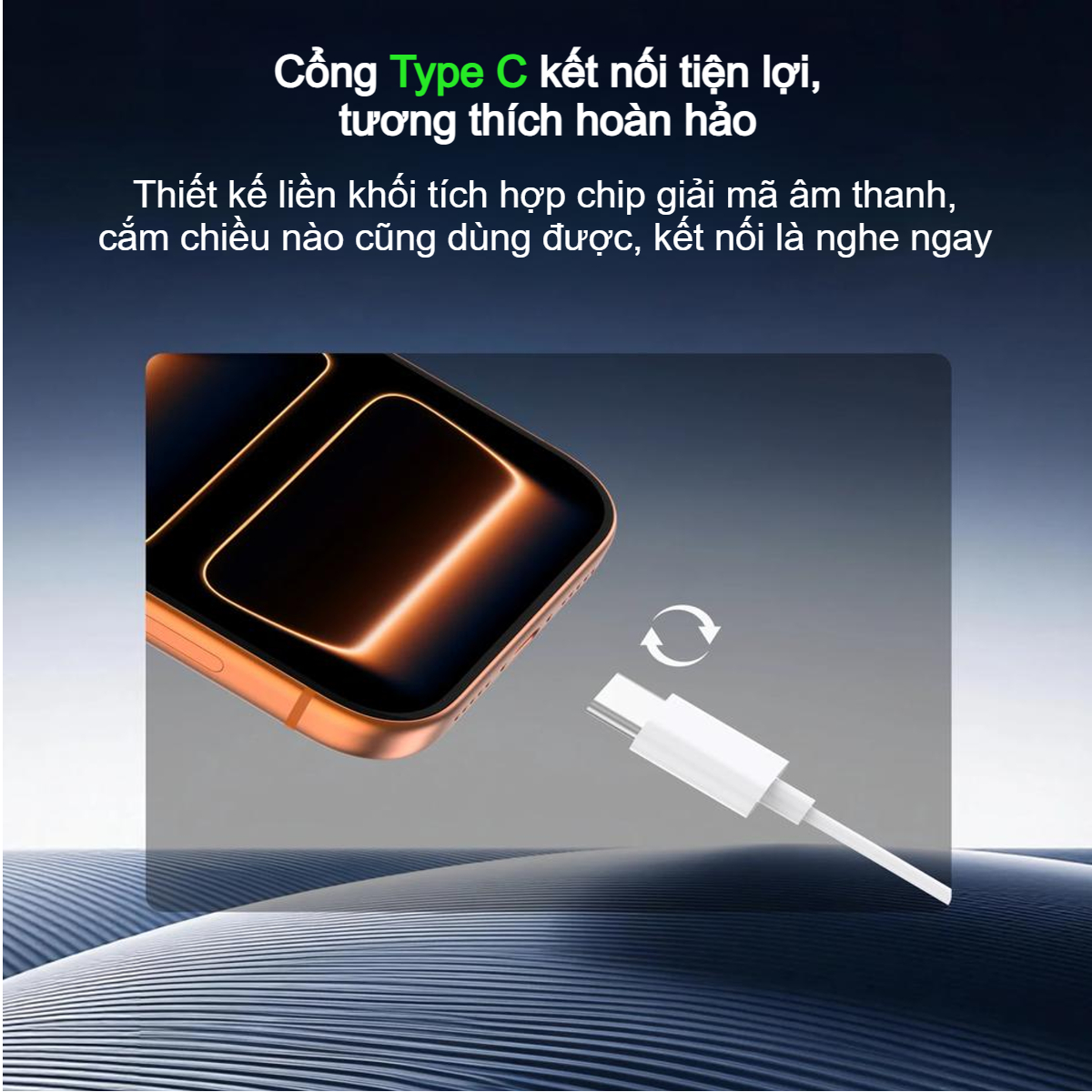 Tai nghe dây Type C Choetech OC-A017 âm thanh rõ nét thiết kế thoải mái (Hàng chính hãng)