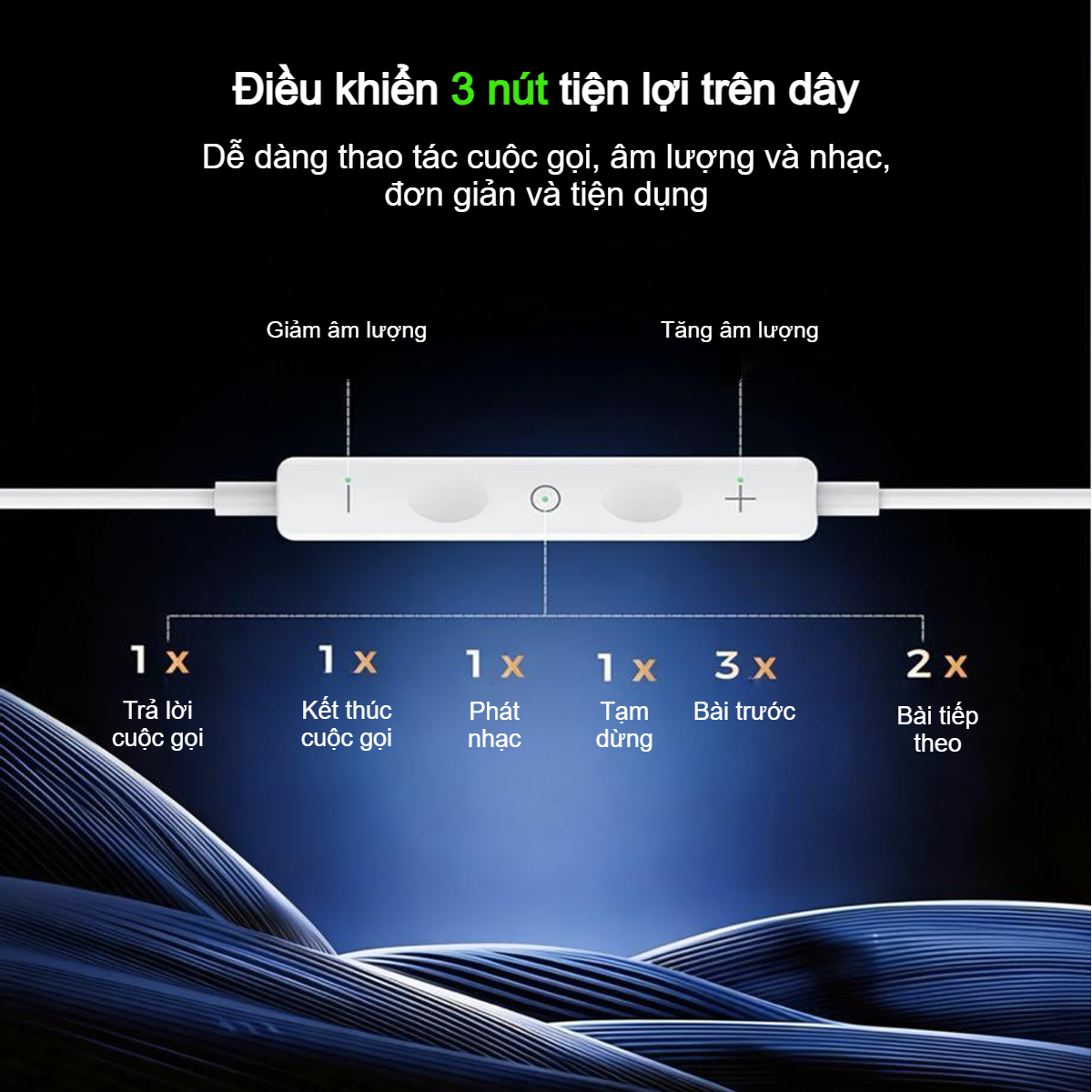 Tai nghe dây Type C Choetech OC-A017 âm thanh rõ nét thiết kế thoải mái (Hàng chính hãng)
