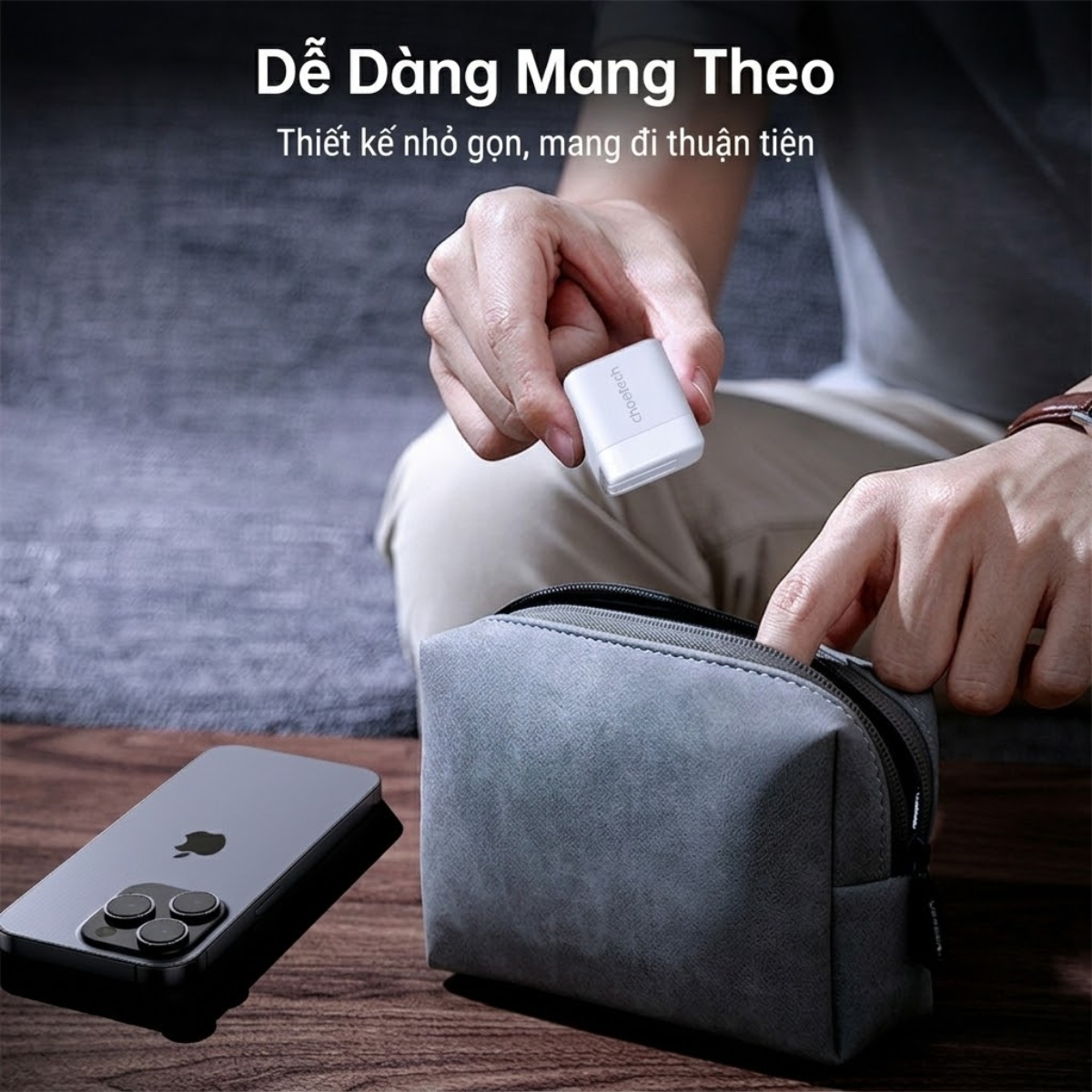 Củ sạc nhanh GaN 30W 1 cổng USB C Choetech PD3007 (Hàng chính hãng)