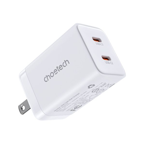 Củ sạc nhanh 2 cổng USB-C GaN 45W Choetech PD3010 – Hàng chính hãng