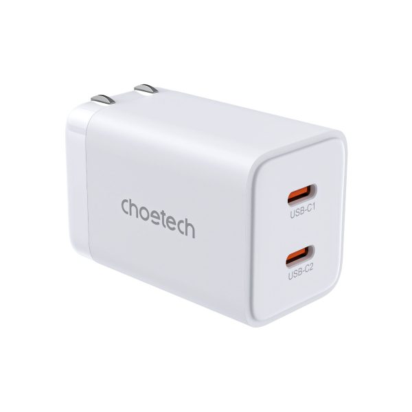 Củ sạc nhanh 2 cổng USB-C GaN 45W Choetech PD3010 – Hàng chính hãng