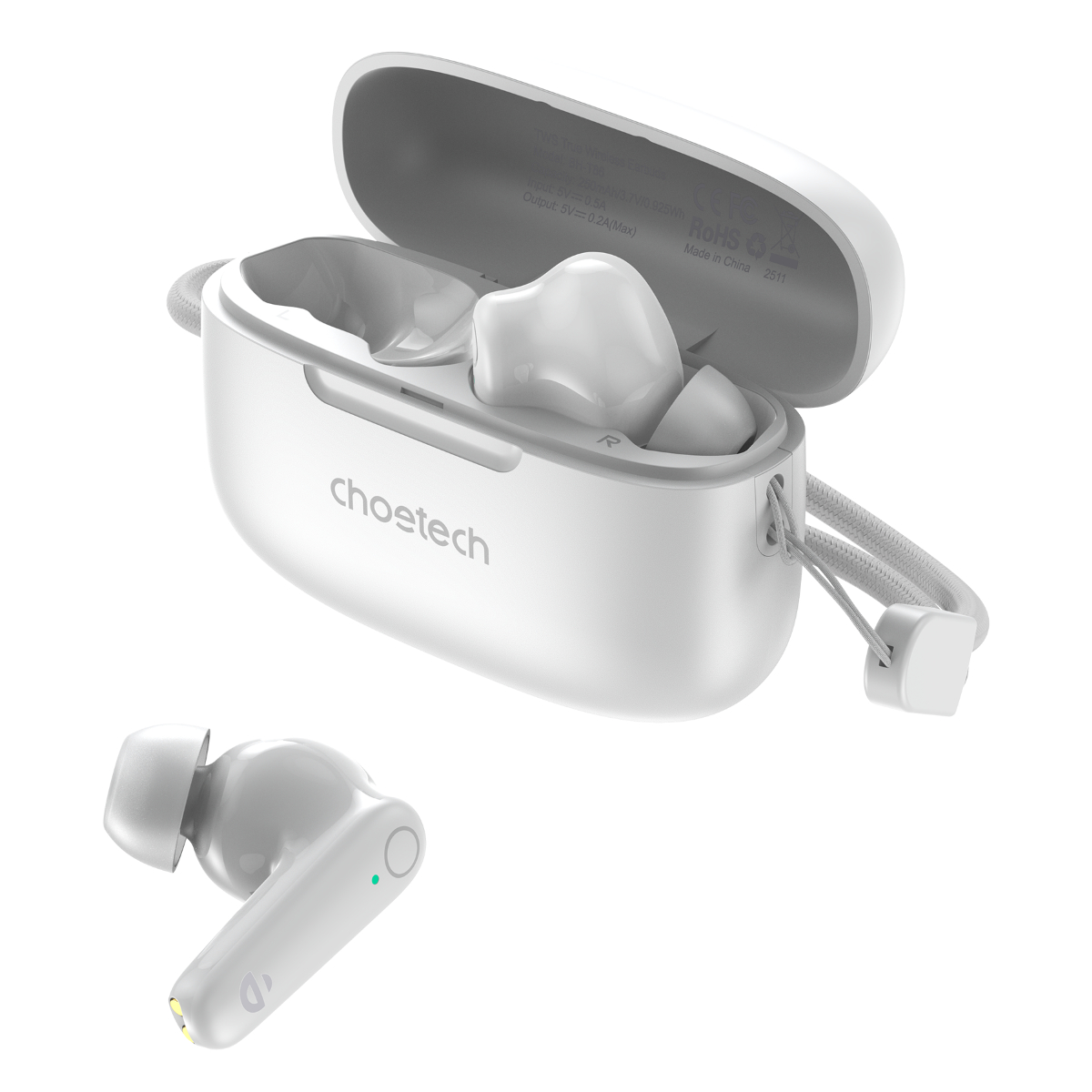 Tai nghe Bluetooth True Wireless Choetech BH-T86 Bluetooth 5.3, 4 Micro ENC, Âm Thanh HiFi (Hàng chính hãng)