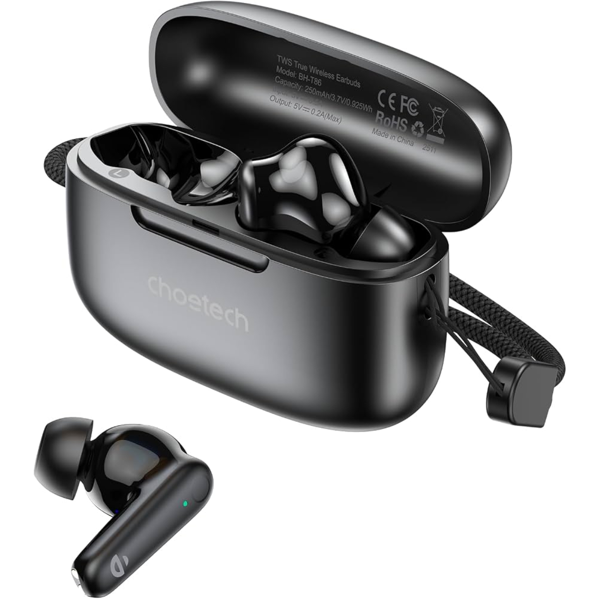 Tai nghe Bluetooth True Wireless Choetech BH-T86 Bluetooth 5.3, 4 Micro ENC, Âm Thanh HiFi (Hàng chính hãng)