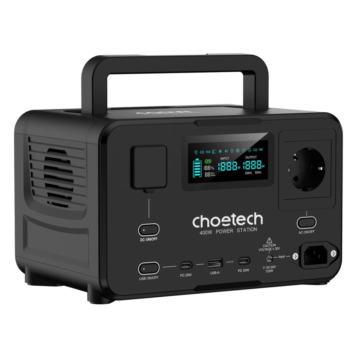 Trạm Điện Di Động Choetech BS007 400W Hỗ Trợ UPS Và Sạc Năng Lượng Mặt Trời (Hàng Chính Hãng)