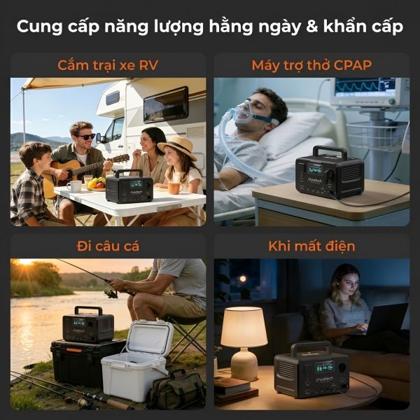 Trạm Điện Di Động Choetech BS007 400W Hỗ Trợ UPS Và Sạc Năng Lượng Mặt Trời (Hàng Chính Hãng)